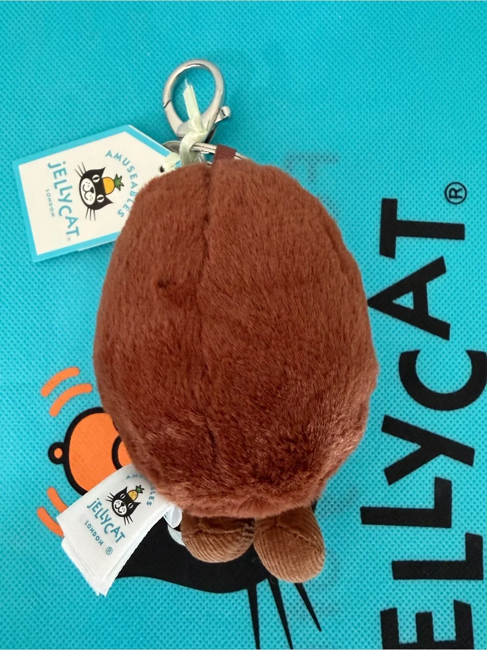 100% Authentic Jellycat Amuseables Coffee Bean Bag Charm Keychain - NWT
